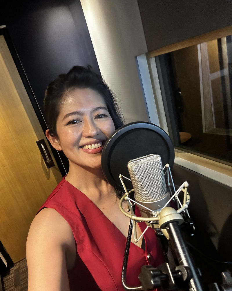Kahna Velasco in a recording studio